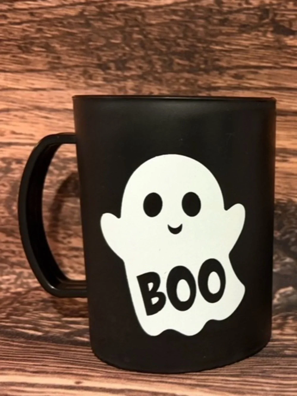 Halloween 'Boo' Black Ghost Mug - Festive Party Cup set of 9